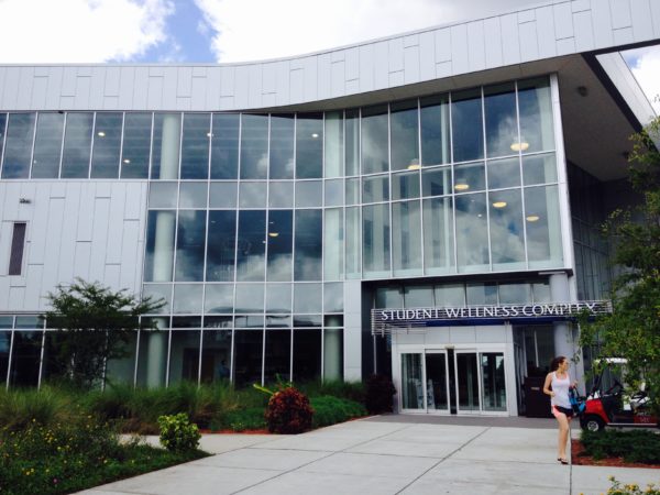 Since it's opening in 2013, the Student Wellness Complex has had over 1 Million users at its facility. To celebrate, the gym is hosting special fitness classes and giving out free towels from 2-4 p.m. this afternoon. (Photo by Danae Leake) 