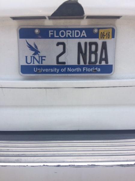 Beech's license plate. Photo by Will Weber.