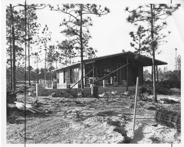 Construction of the "Food Services Building" , Building 7, (Boathouse) 1973