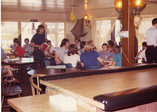 Interior of the Boathouse, 1975. Courtesy of UNF Special Collections and University Archives.