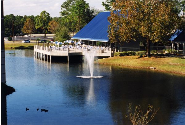 Lakeside view of the Boathouse, December 3, 1999. Courtesy of UNF Special Collections and University Archives.