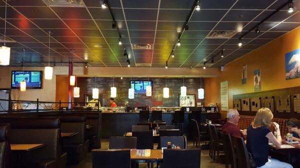 Crazy Sushi on Southside Boulevard is full of bright lights and hit music for easy eating. Photo by Courtney Stringfellow 