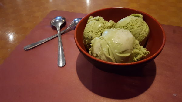 Green tea ice cream is not as sweet as traditional ice cream flavors, but the healthy façade makes it easier to indulge. Photo by Courtney Stringfellow 