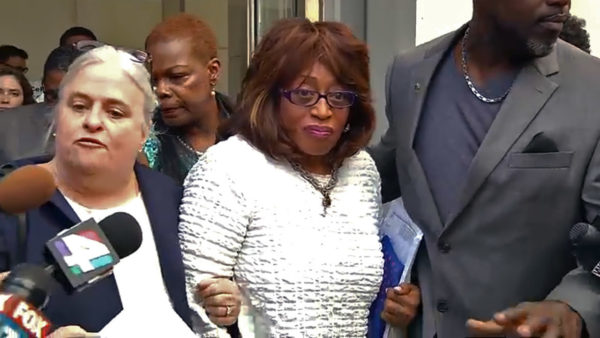 Corrine Brown leaving the Federal Courthouse after indictment charges were read. Photo courtesy of WJXT.