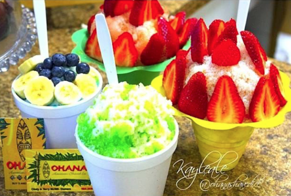 The variations of shaved ice that are available at Ohana's. Photo courtesy of Ohana Hawaiian Shaved Ice.