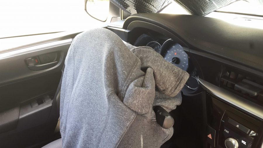 When you’re forced to park in Lot 18, slip a jacket over your steering wheel. When you need to leave campus, you can drive away promptly scar-free. Photo Courtesy of Courtney Stringfellow