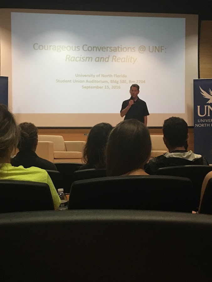 Dr. Roy Kaplan introducing the need to talk about race. Photo by Erin Bisesti 