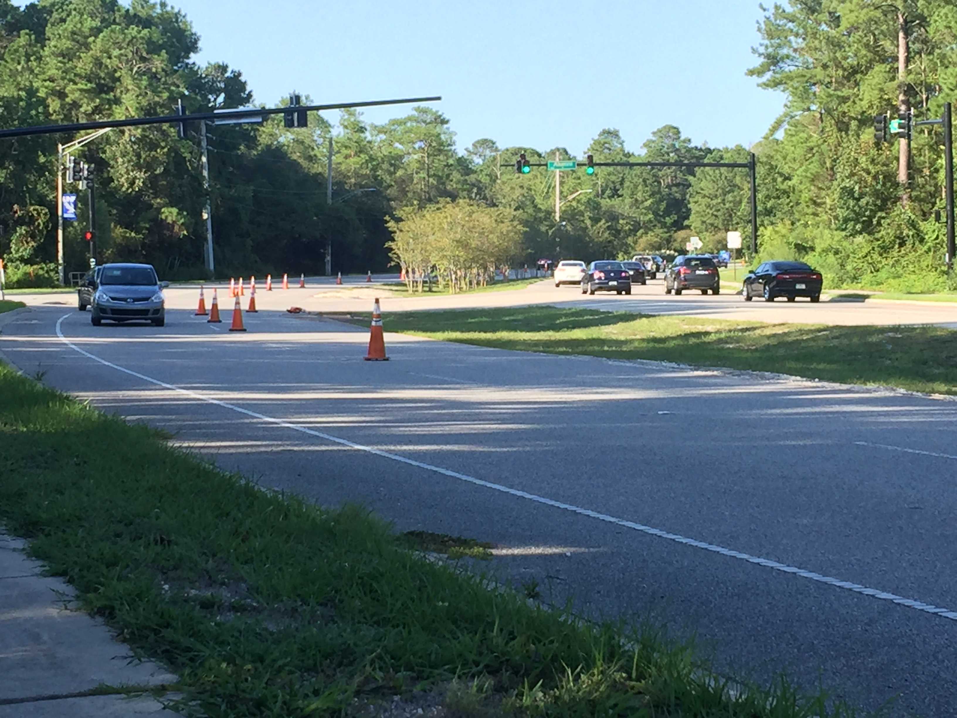 One lane on Kernan is closed for the foreseeable future. Photo by Will Weber