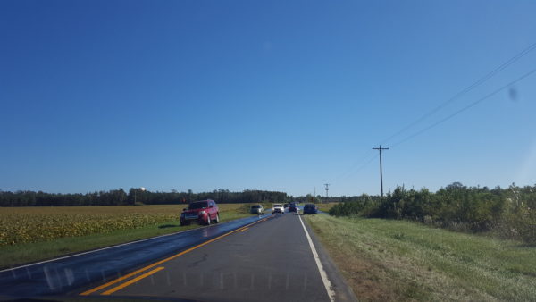 People across the state were trying to return home. Gas stations were filled with families keeping up with children and walking their puppies. Photo by Courtney Stringfellow. 