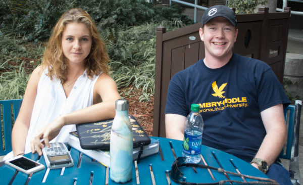Shayla Kilgannon is a nutritional science sophomore and Brandon Eisold is a mechanical engineering sophomore.  Photo by Lili Weinstein. 