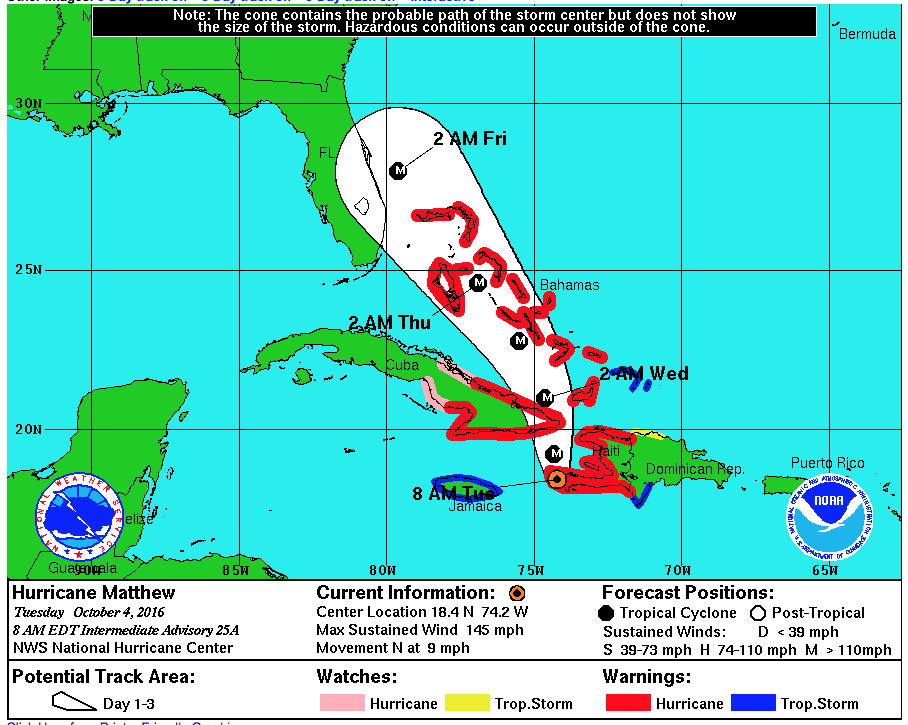 Graphic from the National Hurricane Center