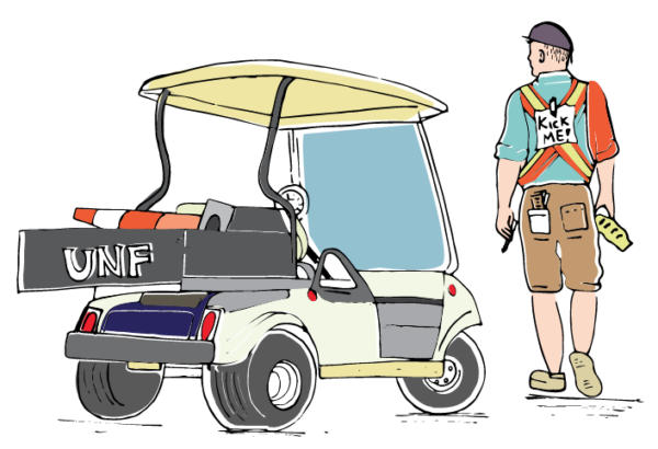 Parking Services employees get a bad rep, but they’re just students trying to do their jobs. Illustration by Mariana Martins.