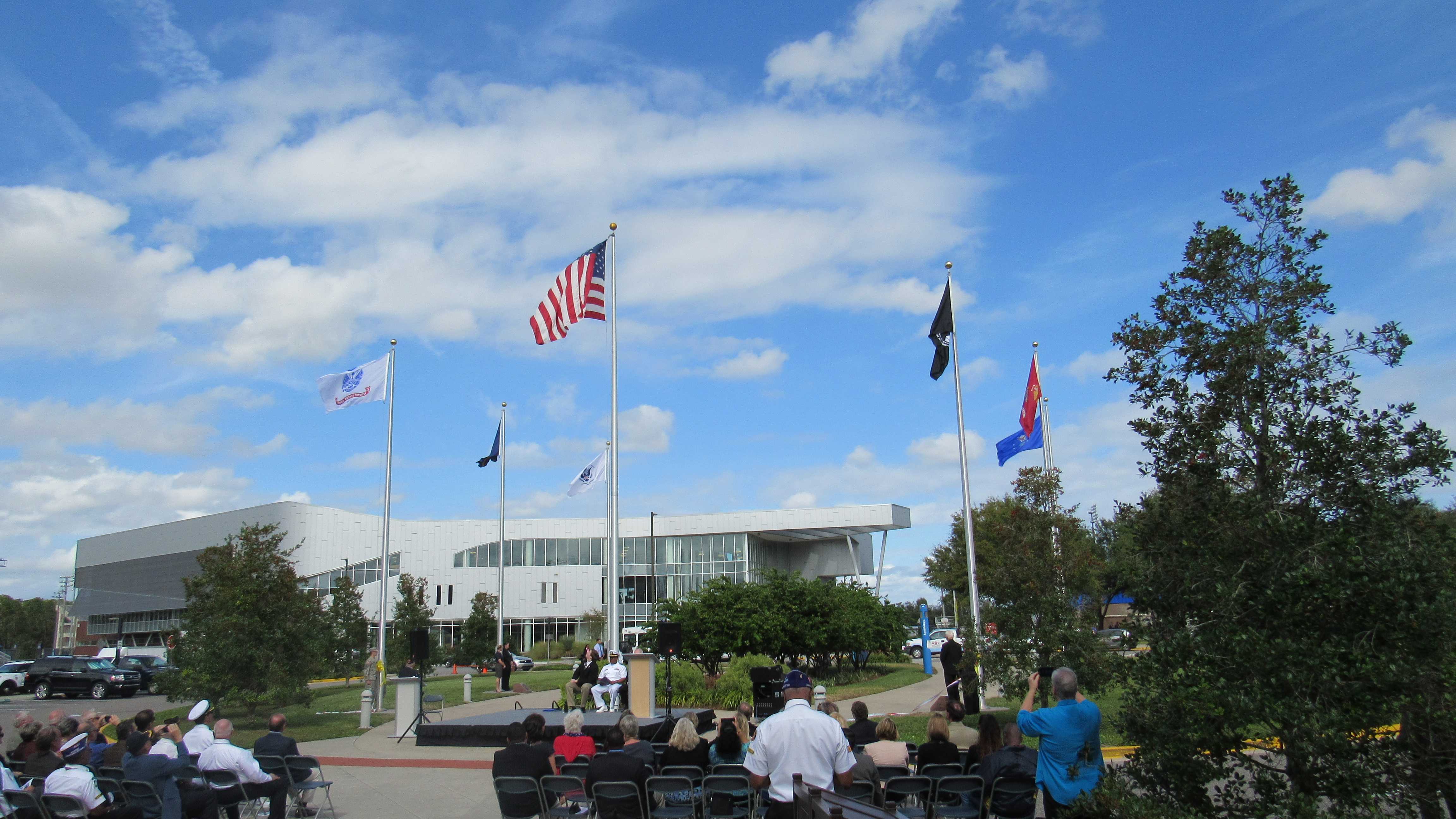 Services members honored with Veterans Plaza dedication