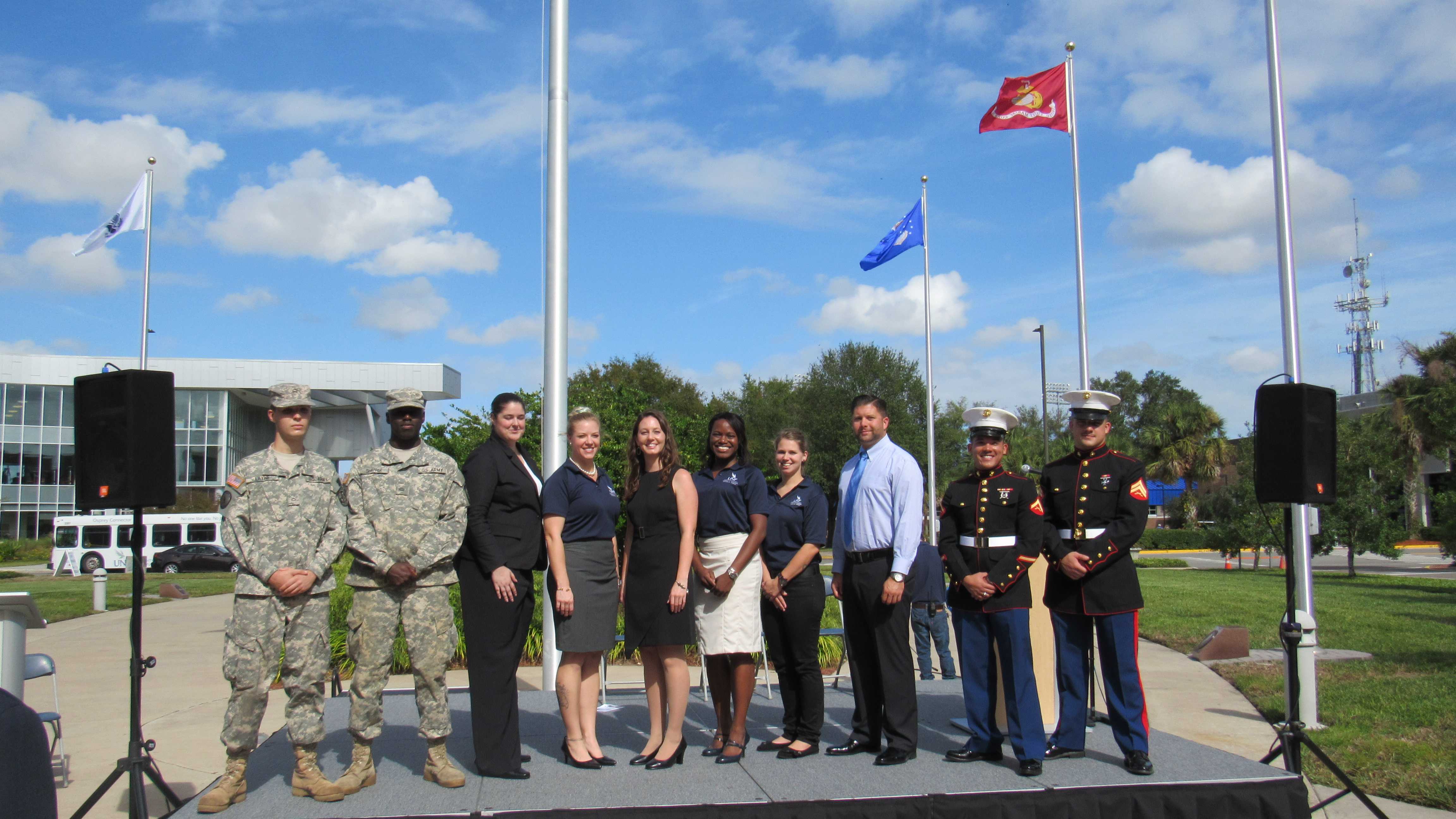 Services members honored with Veterans Plaza dedication