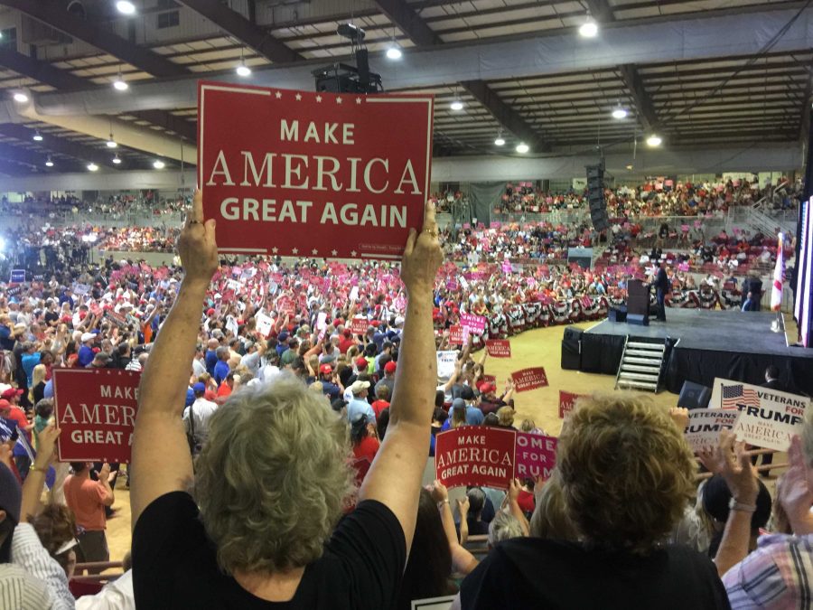 Thousands attended a Trump rally on Nov. 3. Photo by Will Weber