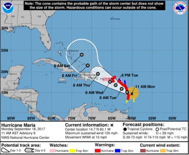 Hurricane+Marias+trajectory+may+possibly+affect+the+coast+of+Florida.+Photo+courtesy+of+the+National+Hurricane+Center.+%0A