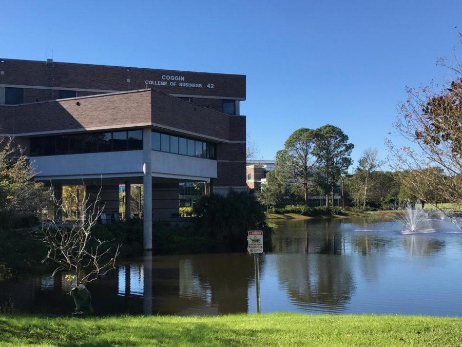 One of the proposed projects will connect the Coggin College of Business to Honors Hall. Photo by Colin McCann