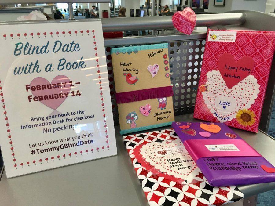 "Blind Date with a Book" at the Thomas G. Carpenter Library. Photo courtesy of the Thomas G. Carpenter Twitter (@unflibrary) 