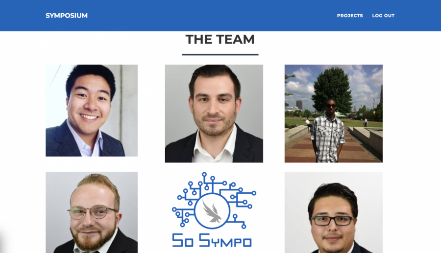 After viewing a project on sosympo.com, employers or venture capitalists can view the team and click on individual profiles to contact them directly // screenshot