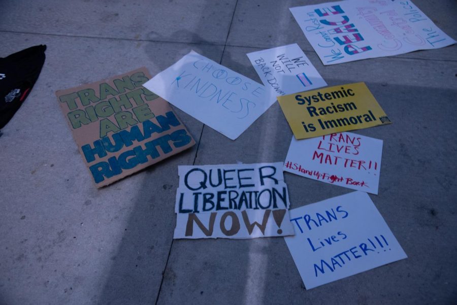 Signs made in support of trans lives