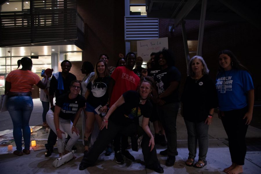 The group of organizers and supporters from the gun violence vigil.