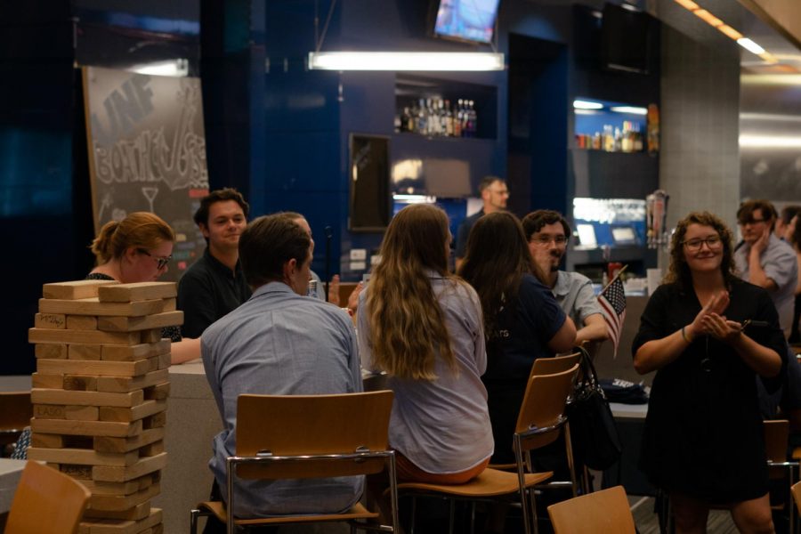 Attendees at the primary election watch party.