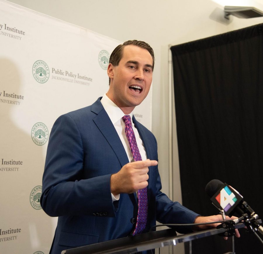 Chris King answers press questions after his live interview.