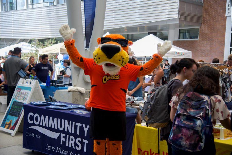 Chester the Cheetah making an appearance at market day.