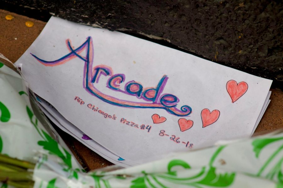 Letter left outside Chicago Pizza in remembrance of the lives lost at The Landing shooting.