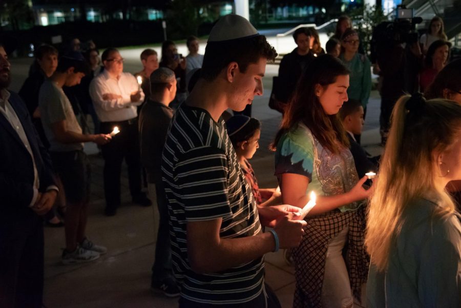 Attendees at the vigil