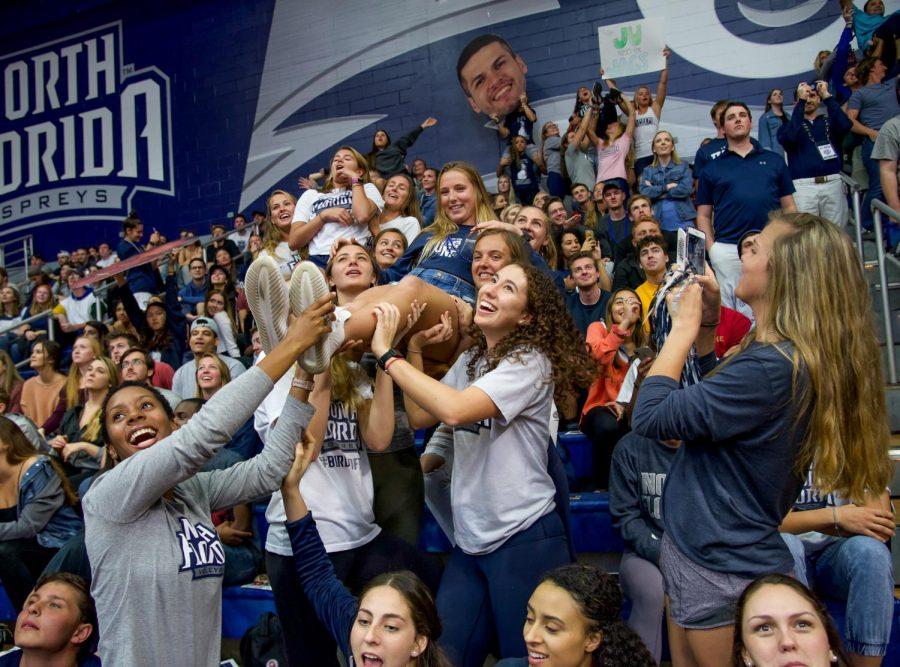 According to UNF Director of Athletics Lee Moon, UNF leads the ASUN in highest student turnout at men's basketball games. 