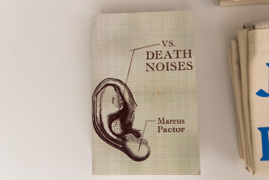 Marcus Pactor also brought another one of his books, "Vs. Death Noises" which won the Subito Press Prize for Fiction.