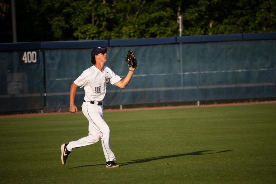 Junior Blake Marabell tracks down the ball