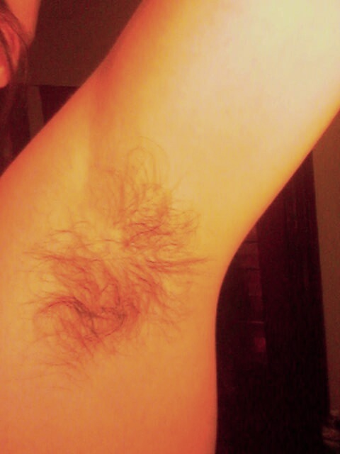 An unshaven armpit.