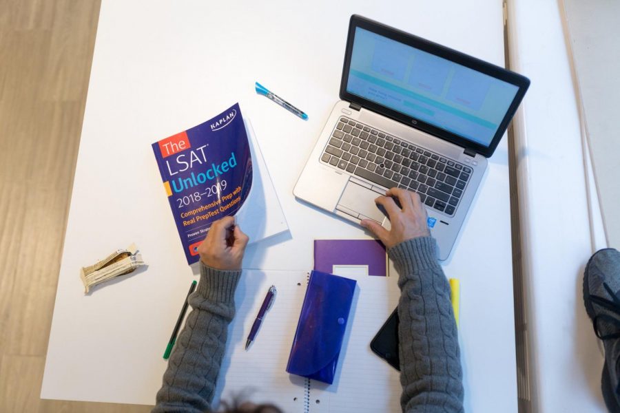 Individual studying for LSAT. Photo provided by Kaplan.