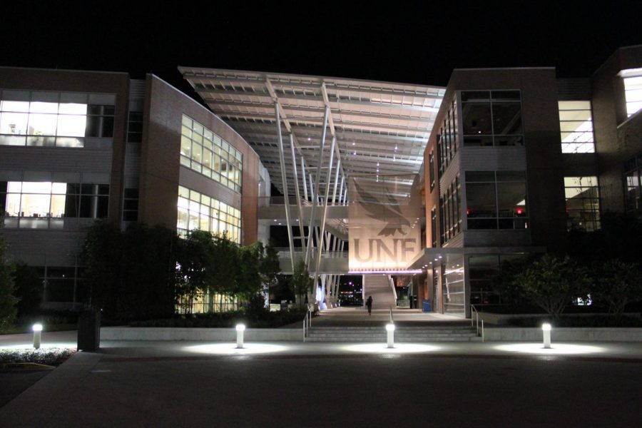 UNF student union at night
