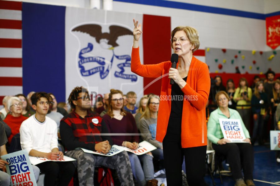 Democratic presidential candidate Sen. Elizabeth Warren, D-Mass., speaks during a campaign event, Sunday, Jan. 12, 2020, in Marshalltown, Iowa. (AP Photo/Patrick Semansky)