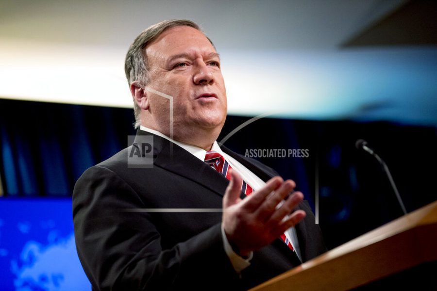 FILE - In this April 29, 2020, file photo Secretary of State Mike Pompeo speaks at a news conference at the State Department in Washington. Chinese leaders “intentionally concealed the severity” of the pandemic from the world in early January, according to a 4-page, Department of Homeland Security report dated May 1 and obtained by The Associated Press. The revelation comes as the Trump administration has intensified its criticism of China, with Pompeo saying Sunday, May 3, that China has been responsible for the spread of disease in the past and must be held accountable for the outbreak of the current pandemic. (AP Photo/Andrew Harnik, File)