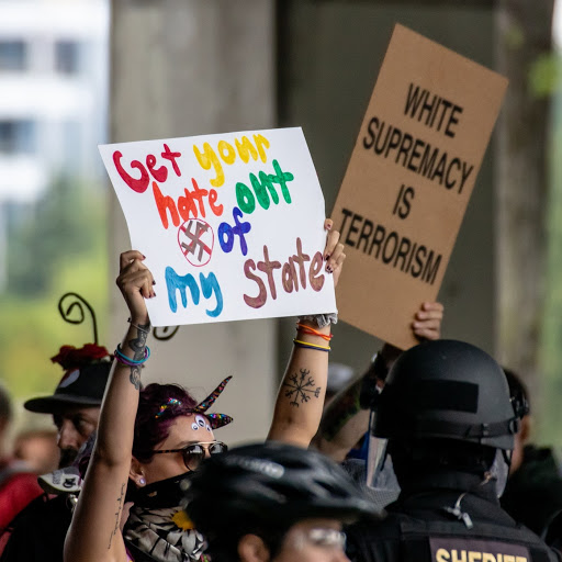 Royalty free image from unsplash.com. The recent Black Lives Matter protests have sparked such signs as the one picture above, connecting police brutality to larger social issues. 
