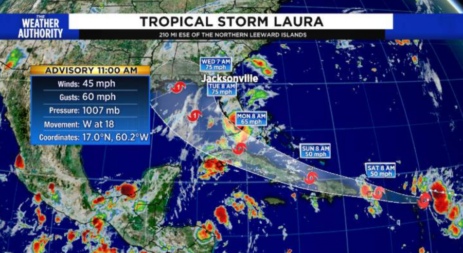 Tropical Storm Laura continues towards Florida