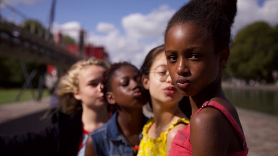 (Clock-wise) Jess (Ilanah Cami-Goursolas,) Coumba (Esther Gohourou,) Angelica (Médina El Aidi-Azouni,) and Amy (Fathia Youssouf)