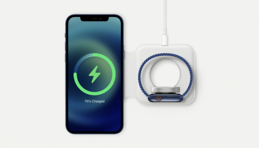 iPhone 12 with wireless charger