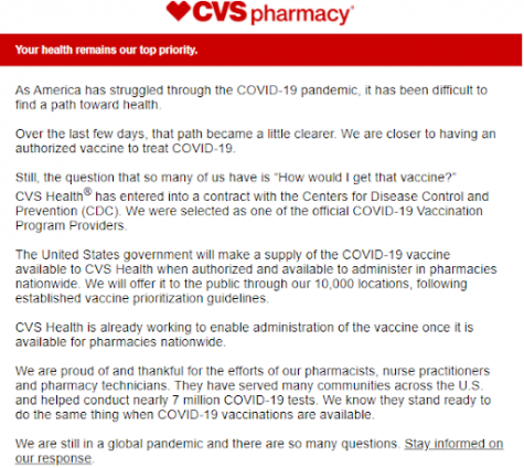 Cvs Selected By Cdc As Covid 19 Vaccine Provider Unf Spinnaker