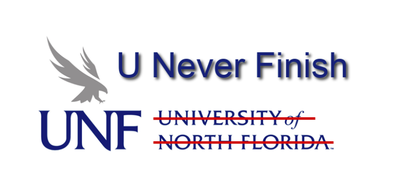 What’s up with UNF’s reputation of standing for “U Never Finish”?