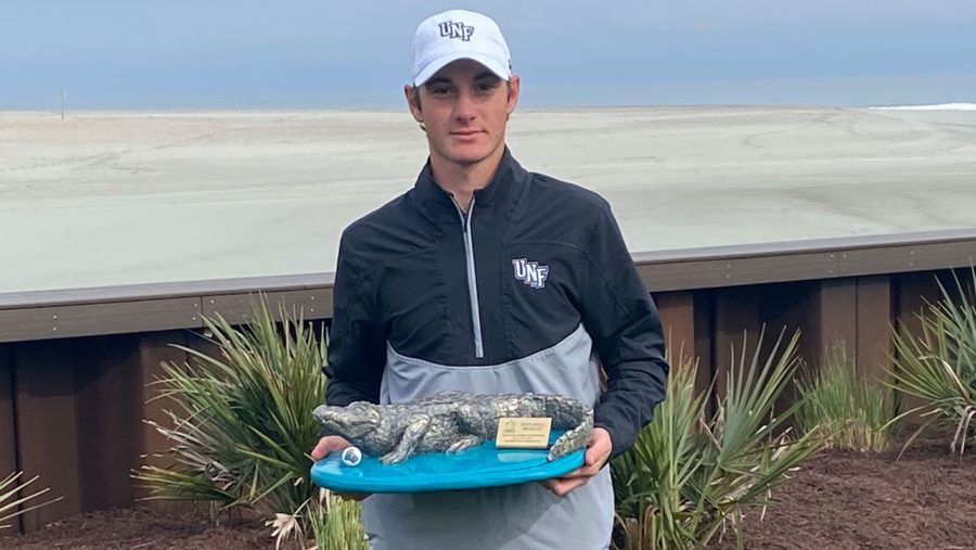 UNF golfer Nick Gabrelcik has had a stellar start to his Freshmen year including three titles, four ASUN golfer of the week titles and even the Ozzie for Athlete of the year