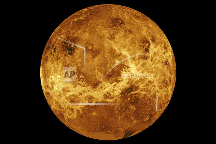 This image made available by NASA shows the planet Venus made with data from the Magellan spacecraft and Pioneer Venus Orbiter. On Wednesday, June 2, 2021, NASA’s new administrator, Bill Nelson, announced two new robotic missions to the solar systems hottest planet, during his first major address to employees. (NASA/JPL-Caltech via AP)