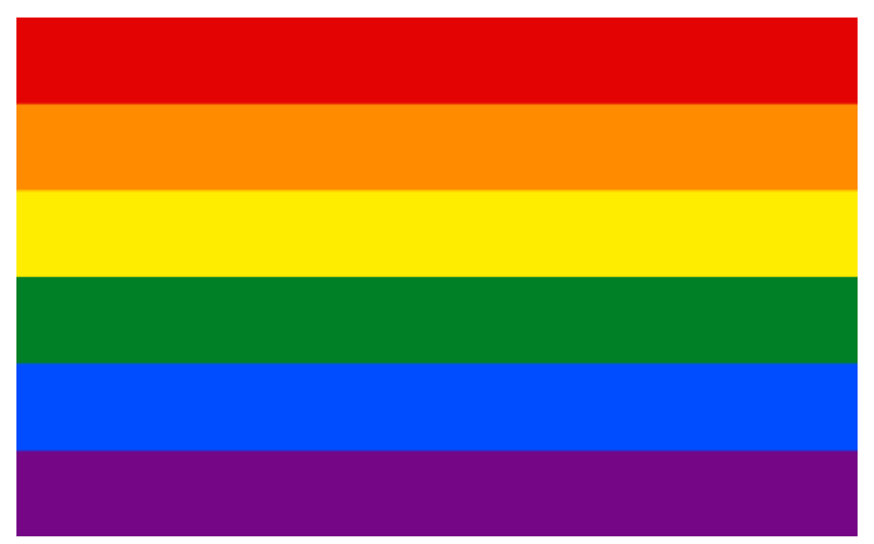 The common LGBT Flag, created by Gilbert Baker.
