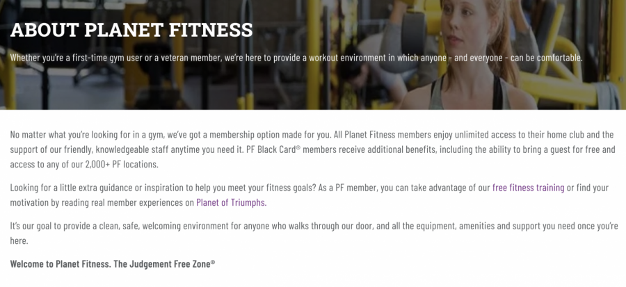 Planet Fitness, Judgement Free Zone