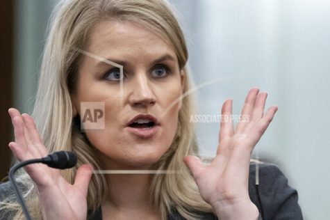 Former Facebook employee Frances Haugen speaks during a hearing of the Senate Commerce, Science, and Transportation Subcommittee on Consumer Protection, Product Safety, and Data Security, on Capitol Hill, Tuesday, Oct. 5, 2021, in Washington. (AP Photo/Alex Brandon)