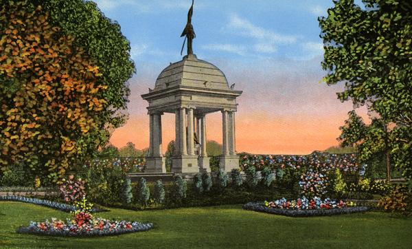 Confederate Monument at Confederate Park in Jacksonville. Confederate Park was opened in 1907 as Dignan Park. The Confederate Monument honoring women of the Southland was dedicated in 1915. Credit to State Library and Archives of Florida. 